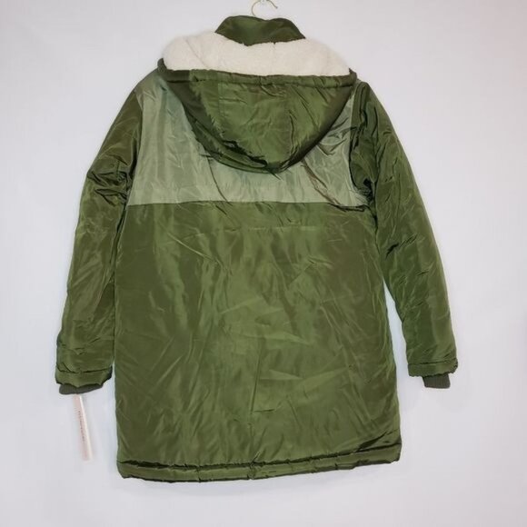 NWT‎ Aqua Puffer Coat Anorak Army Green Hooded Coat Size XS - Picture 4 of 13
